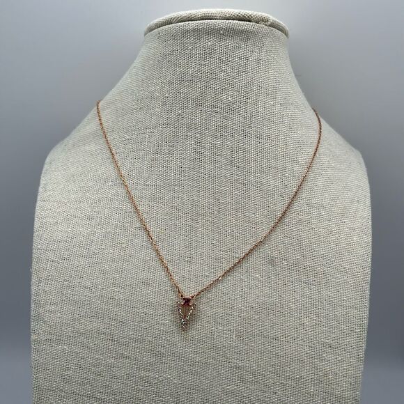 Swarovski Rose Gold Triangle Necklace - Picture 1 of 4